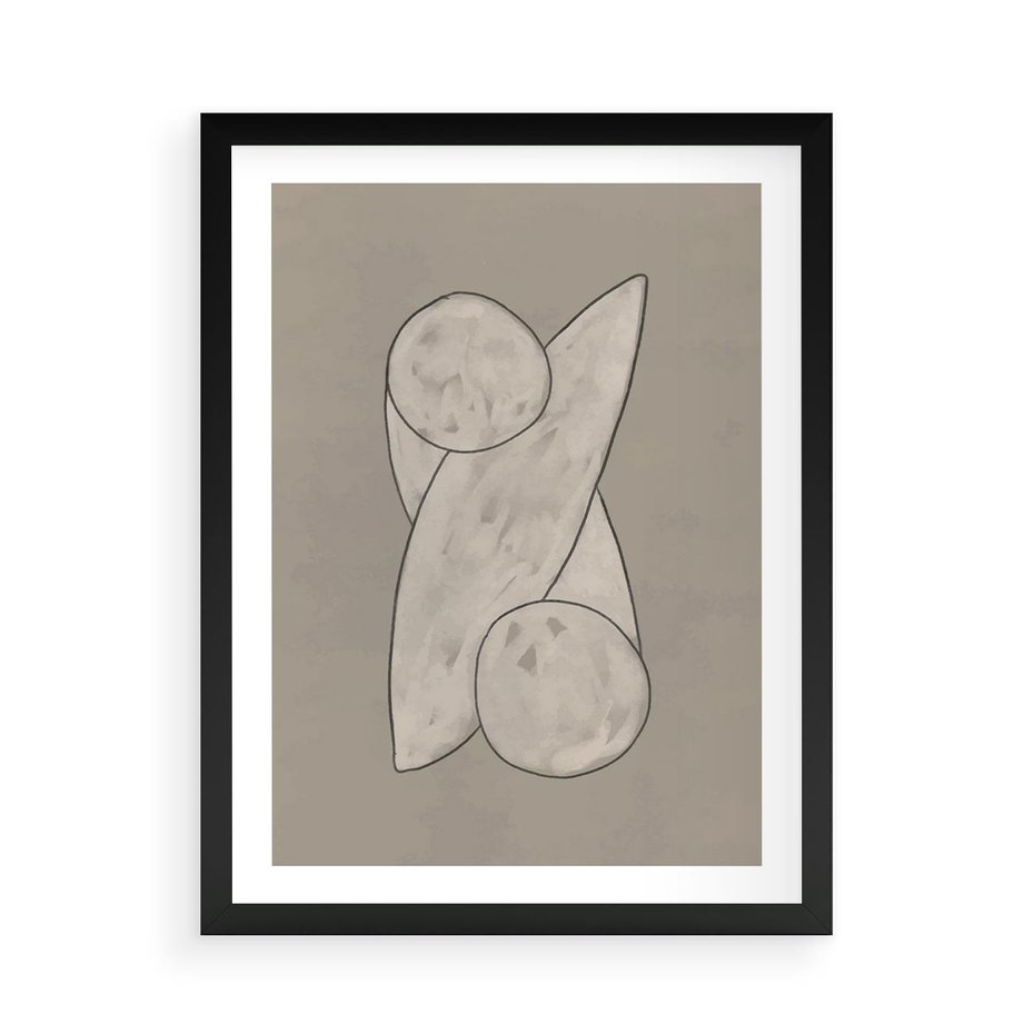 Plakat w ramie 50x70 - Zaklęte Anomalie - nowoczesna geometryczna sztuka, loftowe wnętrze - rama czarna