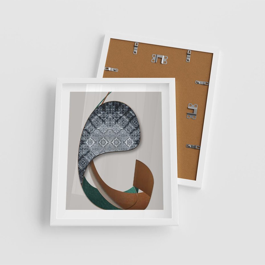 Plakat w ramie 40x50 - Abstrakcyjne Światy Geometrii - nowoczesny, geometryczny - rama biała