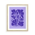 Plakat w ramie 40x50 - Migocące Boho Wibracje - kwiaty, energetyczne fioletowe tło - rama drewno