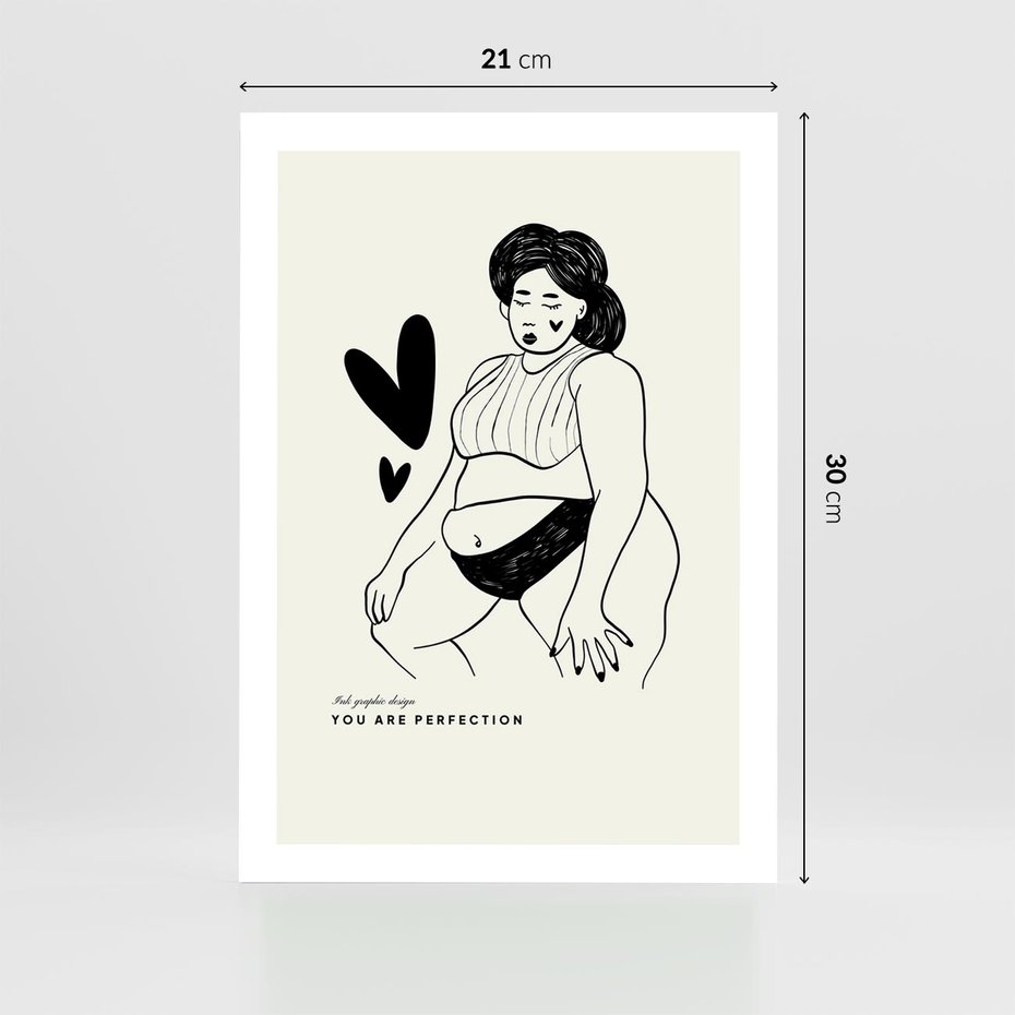 Plakat bez ramy 21x30 - Wyrażenie Piękna - rysunek, sztuka nowoczesna