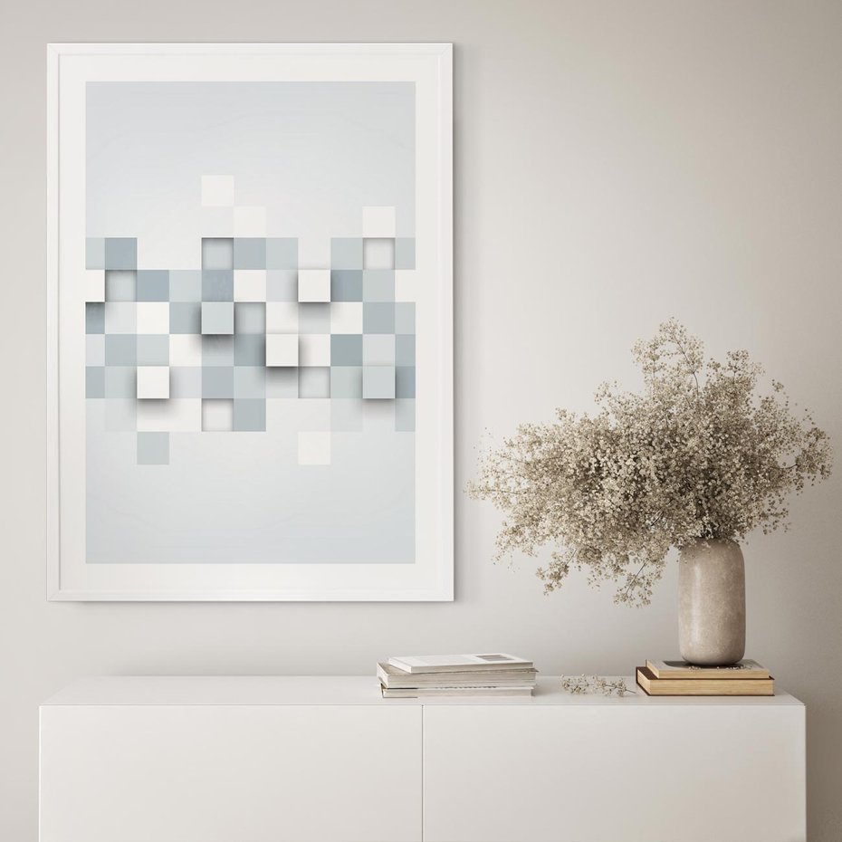 Plakat bez ramy 40x50 - Trójwymiarowe formy geometryczne - geometria, 3D