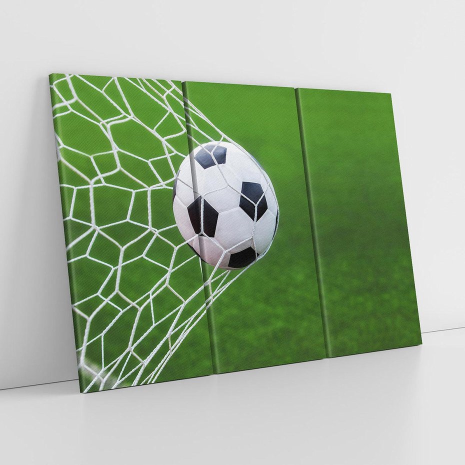 Obraz na płótnie 120x80 - Sportowa rywalizacja - bramka, piłka