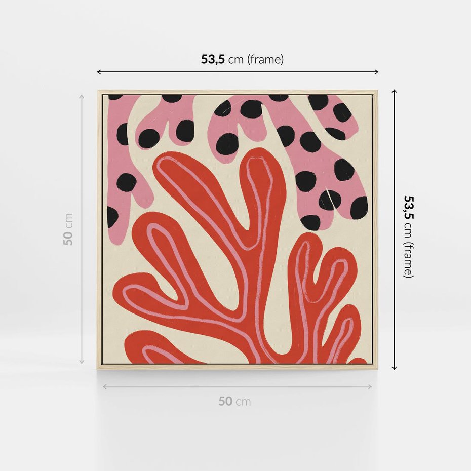 Obraz w ramie 50x50 - Księga Pastelowych Impulsów - abstrakcyjny obraz, plakat - rama drewno