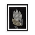 Plakat w ramie 40x50 - Nocne Uniesienia - abstrakcyjny kwiat, mroczna atmosfera - rama czarna