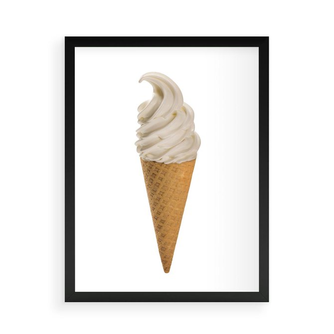 Plakat w ramie 50x70 - Rozkoszna Chłodząca Radość - lody, lód - rama czarna