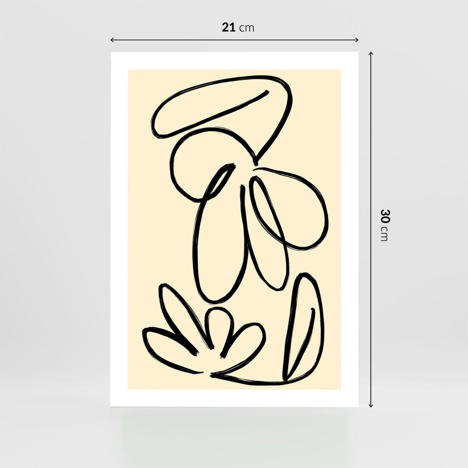 Plakat bez ramy 21x30 - Złamane Granice - abstrakcyjna sztuka, przypominająca kwiat