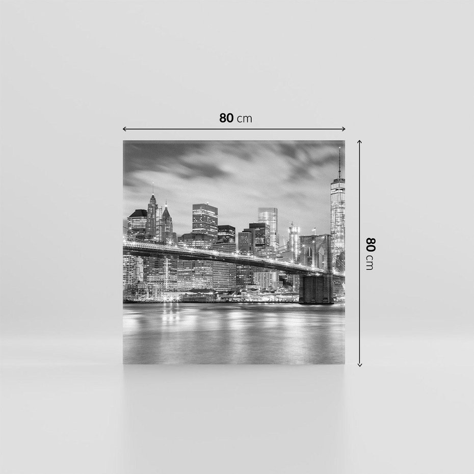 Obraz na płótnie 80x80 - połączenie ikonicznego miasta - most, Nowy Jork