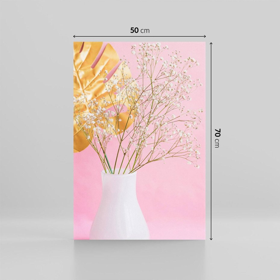 Obraz na płótnie 50x70 - Przyjemność Złotej Natury - złote, liście