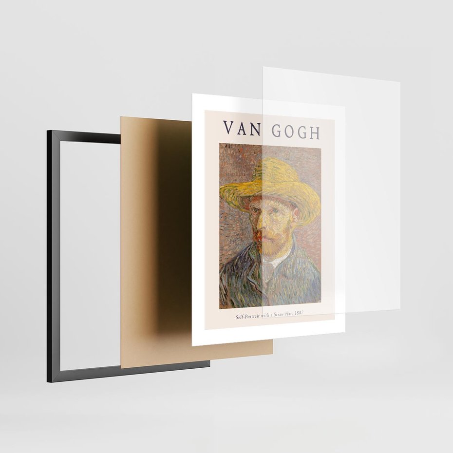 Plakat w ramie 40x50 - Autoportret van Gogha - van gogh, autoportret - rama czarna