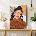 Obraz w ramie 50x70 - Kobiece Wibracje - nowoczesny plakat, styl retro - rama czarna