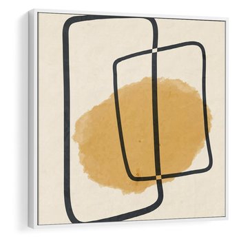 Obraz w ramie 80x80 - Rozkwitające Formy - abstrakcyjne nieregularne kształty, minimalistyczny plakat - rama biała