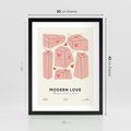 Plakat w ramie 30x40 - Nowoczesna Miłość - nowoczesna grafika, pastelowe kolory - rama czarna