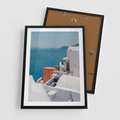 Plakat w ramie 50x70 - Magiczna Wyspa na Twojej Ścianie - Santorini, wyspa - rama czarna