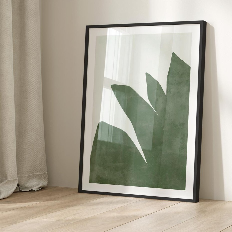 Plakat bez ramy 50x70 - Oaza Harmonii - abstrakcyjny kształt, zielony plakat