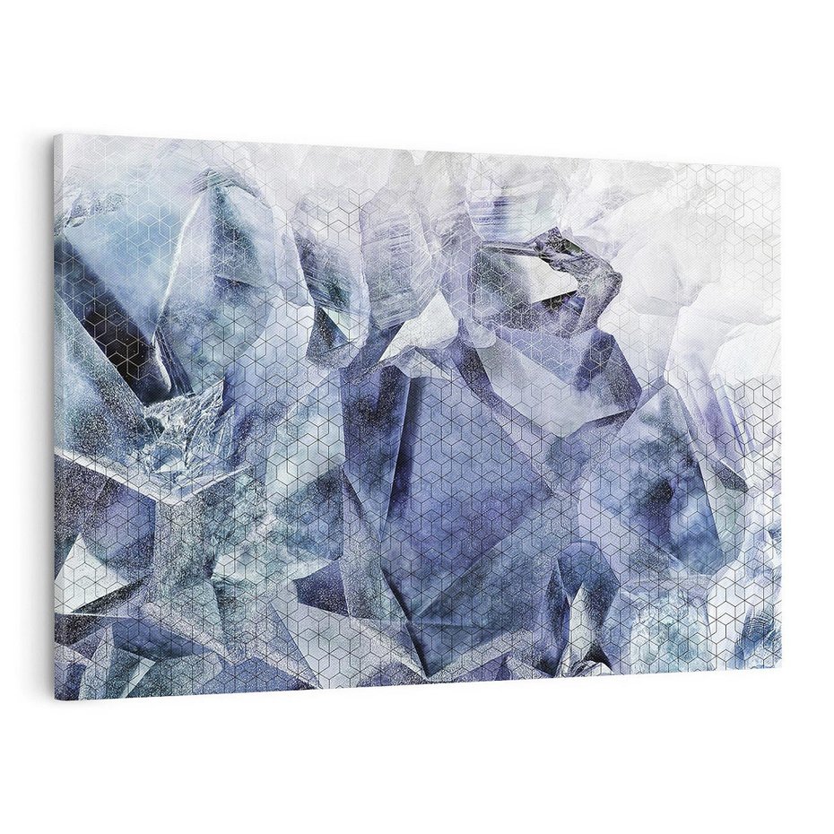 Obraz na płótnie 120x80 - Melodia mgieł i marzeń - abstrakcja w kolorze granatu, przypominająca górę lodową