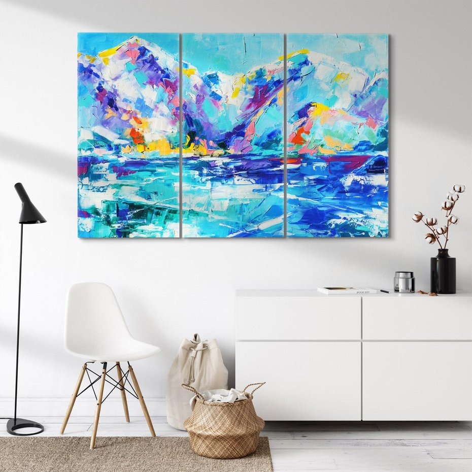 Obraz na płótnie 120x80 - Mistyka Górskich Marzeń - abstrakcja, pejzaż gór