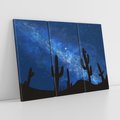 Obraz na płótnie 120x80 - Nocne Tajemnice Pustyni - gwieździsta noc, granatowe niebo