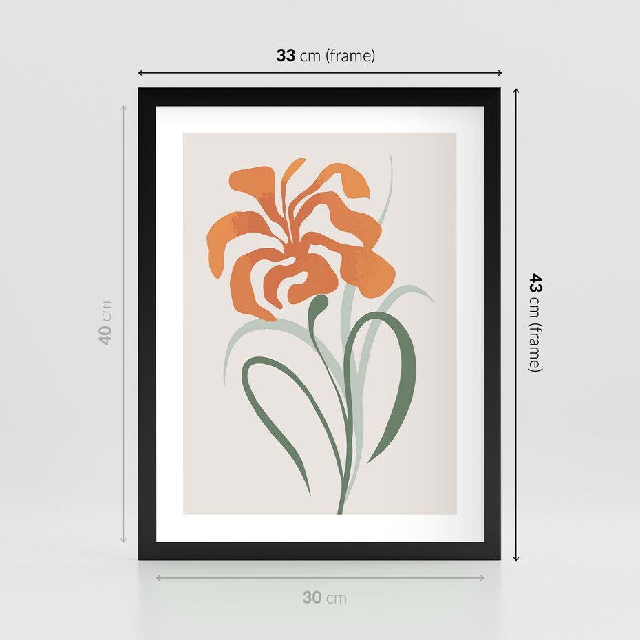 Plakat w ramie 30x40 - Kwiatowe Harmonie - kwiat, sztuka nowoczesna - rama czarna