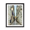 Plakat w ramie 50x70 - Urok Włoskiej Uliczki - włoska, uliczka - rama czarna