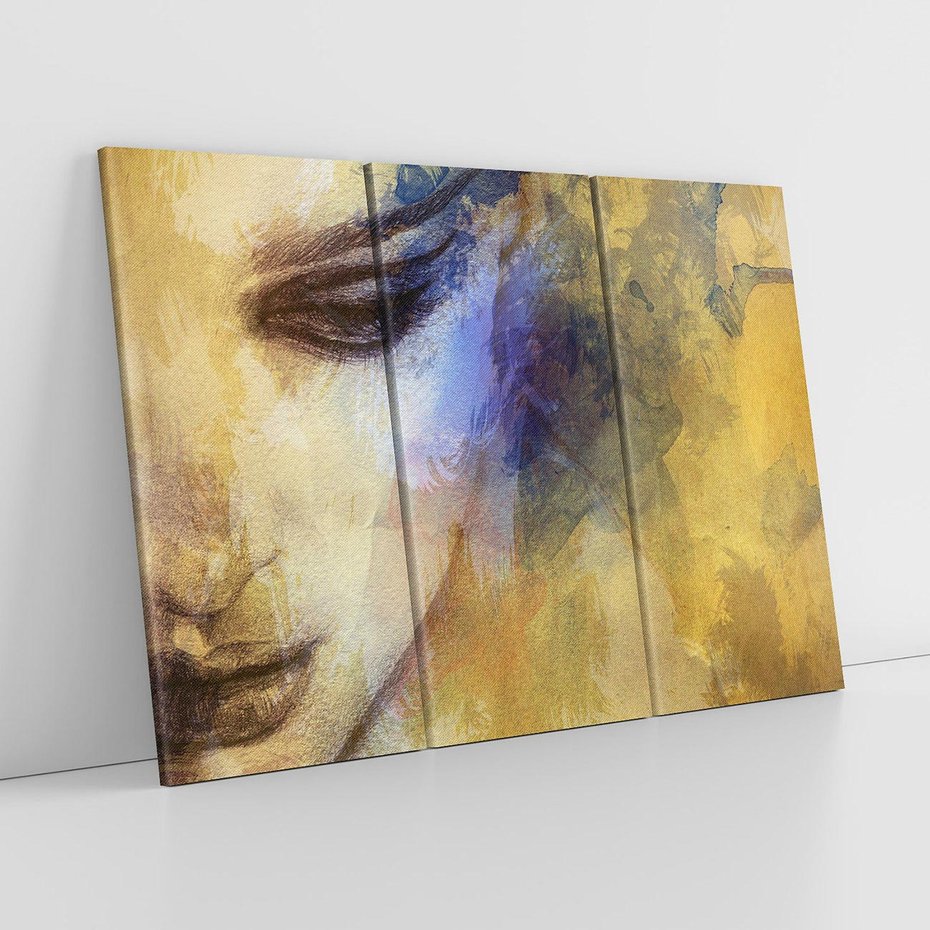 Obraz na płótnie 120x80 - Graficzna ekspresja kobiecego portretu - portret, grafika