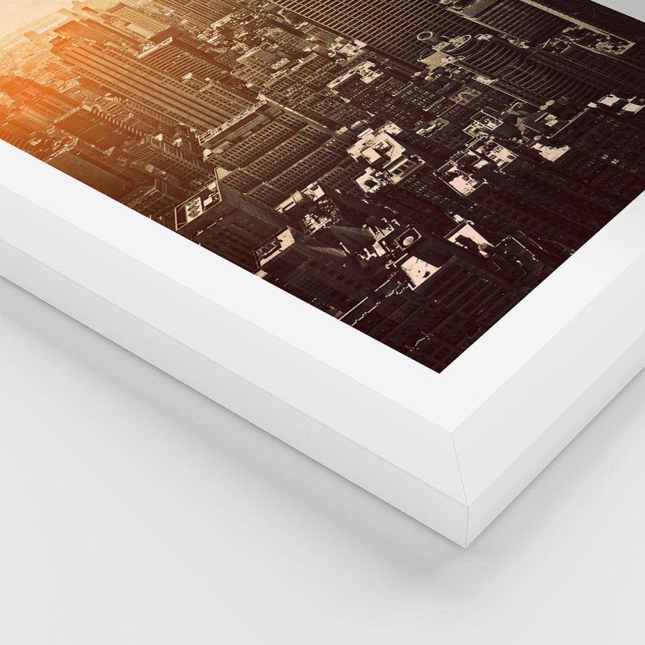 Plakat w ramie 30x40 - Nowojorska Skyline - Manhattan, Nowy Jork - rama biała