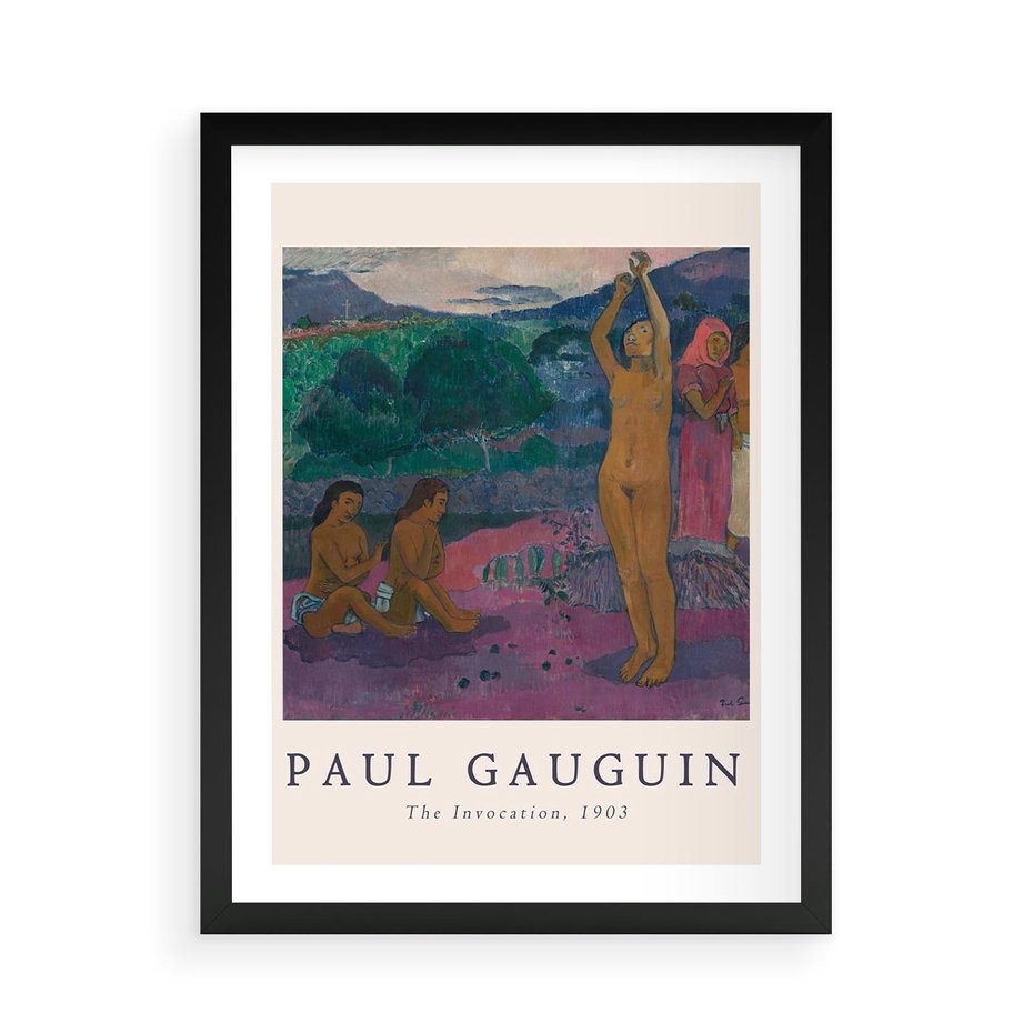 Plakat w ramie 50x70 - Reprodukcja Gauguina: Sztuka Egzotyczna na Plakacie - paul gauguin, plakat - rama czarna