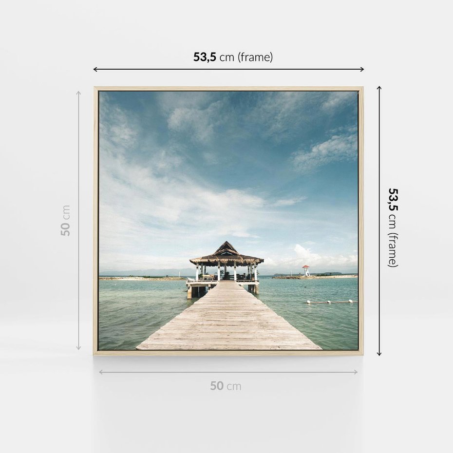 Obraz w ramie 50x50 - Magia Morza i Piękno Plaży - Hawaje, morze - rama drewno