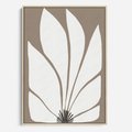 Obraz w ramie 80x120 - Ekspresyjne Kontury - abstrakcyjny kwiat, beże i brązy - rama drewno
