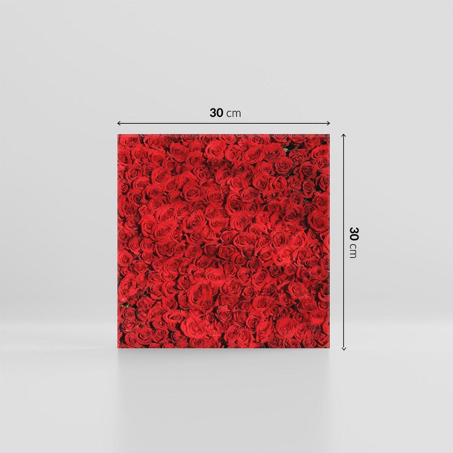 Obraz na płótnie 30x30 - Czerwona Pasja - czerwone, róże