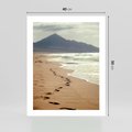 Plakat bez ramy 40x50 - Ślady stóp na plaży - plaża, ślady