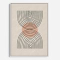 Obraz w ramie 80x120 - Nowy Rytuał - abstrakcyjna sztuka, boho kształty - rama biała