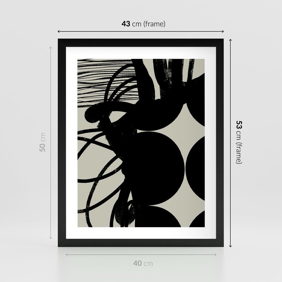 Plakat w ramie 40x50 - Modernistyczne Refleksje - abstrakcja, mroczny klimat - rama czarna