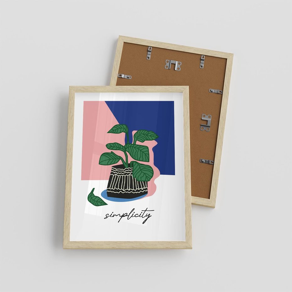 Plakat w ramie 30x40 - Tajemnicze Wibracje - tygrys, kwiaty - rama drewno