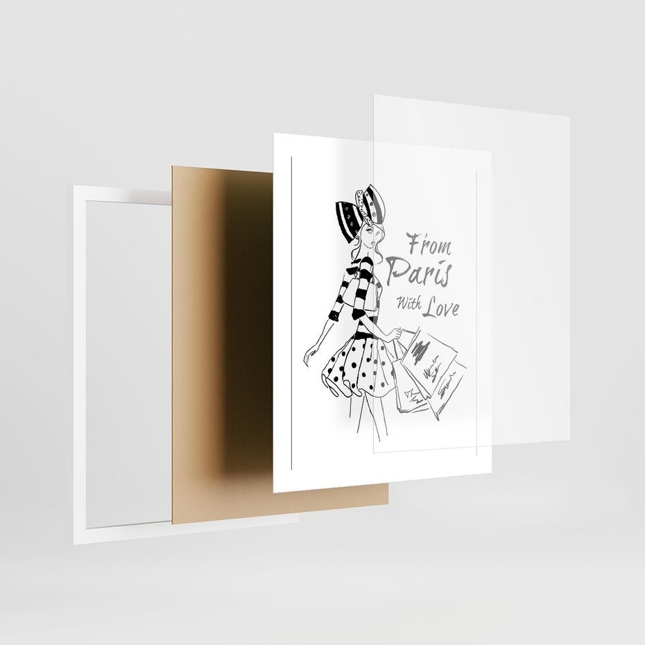 Plakat w ramie 40x50 - Paryż - Miasto Romantycznej Grafiki - Paryż, Paris - rama biała
