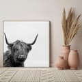 Obraz w ramie 80x80 - Moc i Spokój - amerykańskie bydło, byk - rama drewno