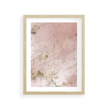 Plakat w ramie 50x70 - Piękno w Szczegółach - marmur, złoto - rama drewno