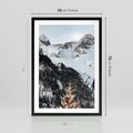Plakat w ramie 50x70 - Górski Raj - góry, śnieg - rama czarna
