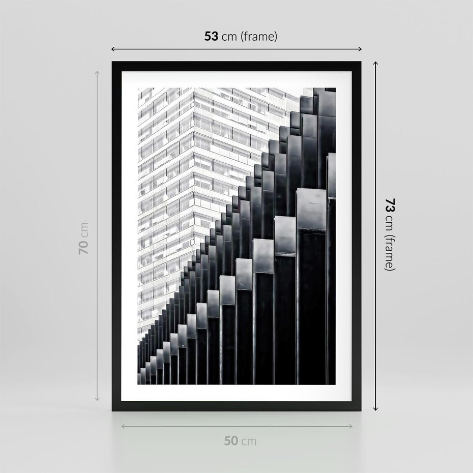 Plakat w ramie 50x70 - Architektura Stopniowa - architektura, budynki - rama czarna