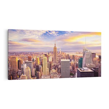 Obraz na płótnie 120x60 - Amerykański duch: Miasto na horyzoncie - USA, Ameryka