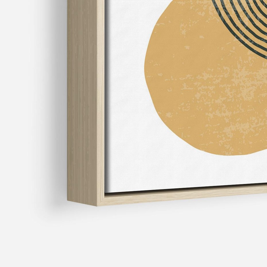 Obraz w ramie 80x80 - Wewnętrzne Formy - koła okręgi, abstrakcyjna nowoczesna sztuka - rama drewno