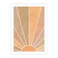 Plakat bez ramy 30x40 - Grafika Boho w Odcieniach Pomarańczu - boho słońce, grafika
