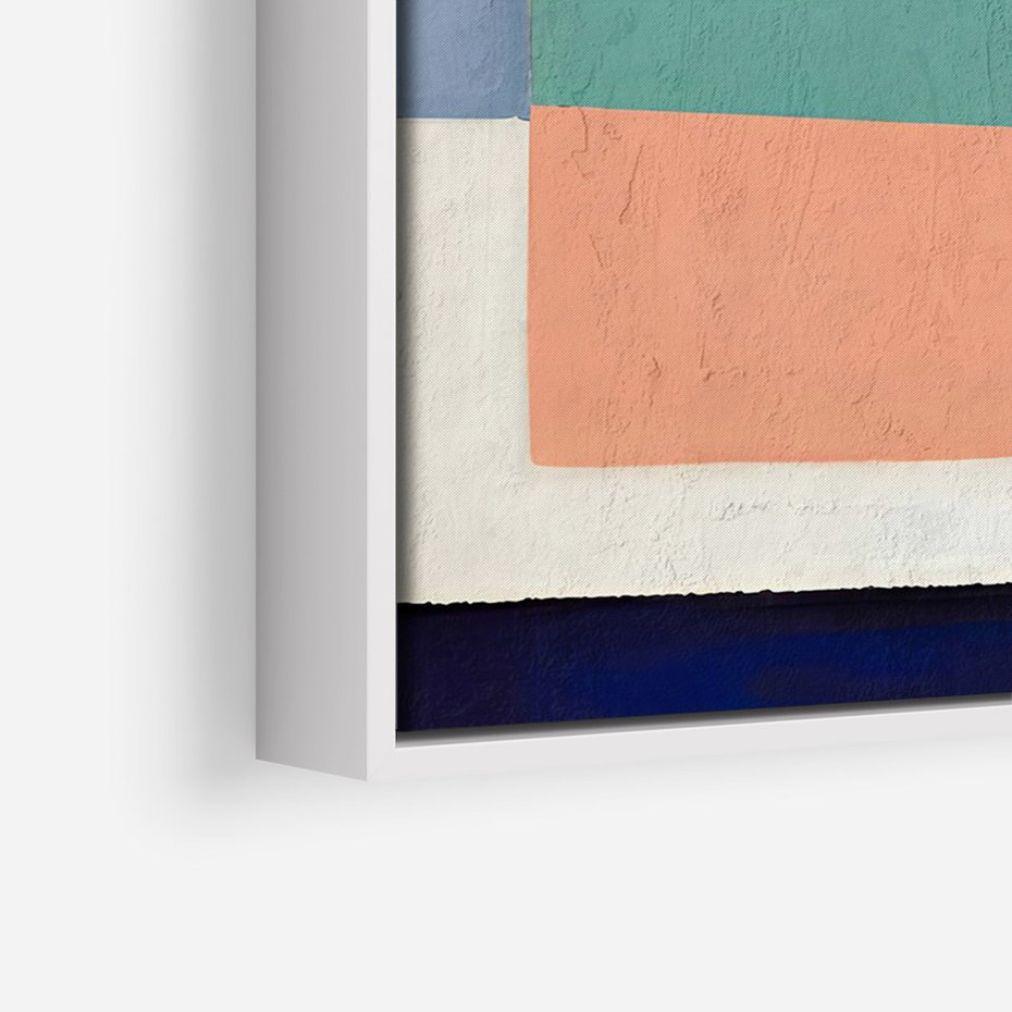 Obraz w ramie 50x70 - Bezgraniczne Nastroje Harmonii - abstrakcyjne geometryczne kształty, olejny obraz - rama biała