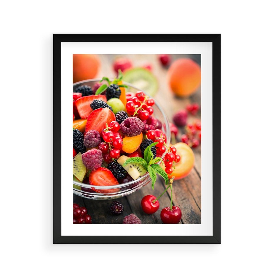 Plakat w ramie 40x50 - Smakowite Porywy - owoce, jedzenie - rama czarna