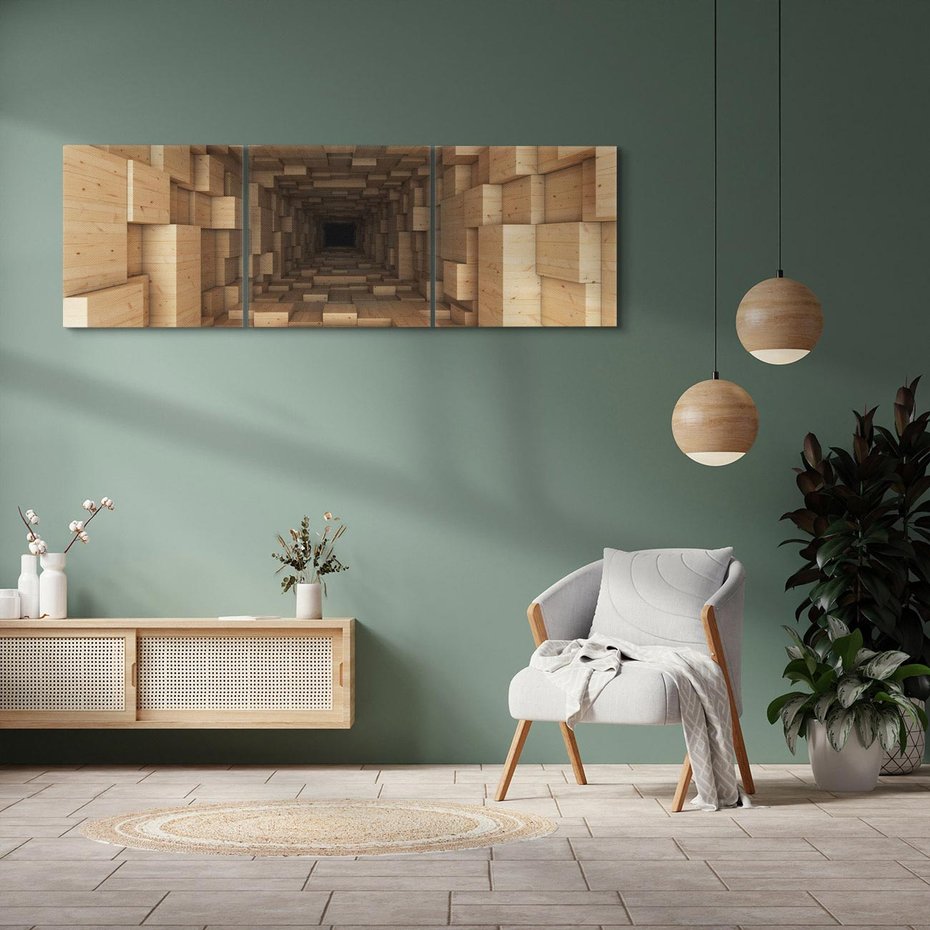 Obraz na płótnie 120x40 - Abstrakcyjny 3D tunel: Podróż w głębię - 3D, tunel