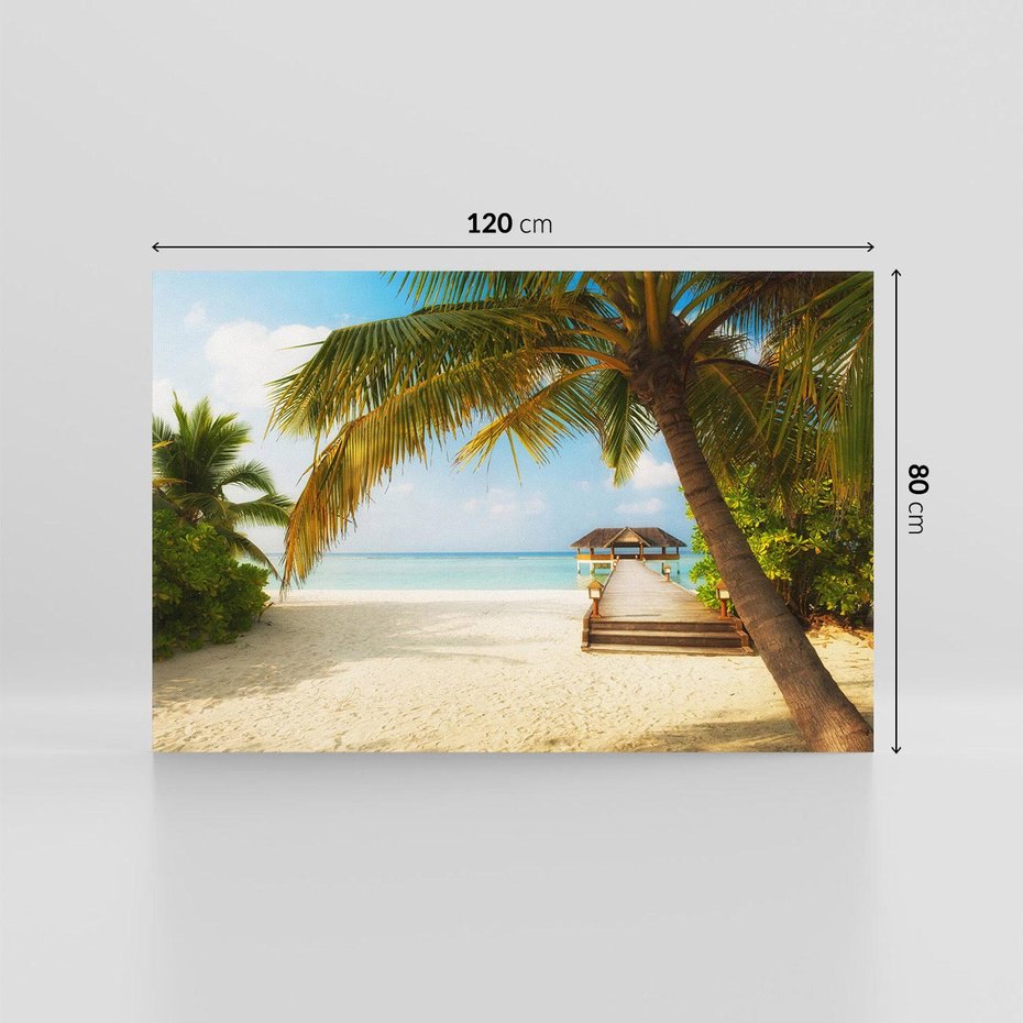 Obraz na płótnie 120x80 - Rajski relaks na Malediwach - Malediwy, plaża