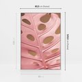 Obraz w ramie 80x120 - Różowa monstera w pełnym rozkwicie - różowa, monstera - rama biała
