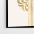 Obraz w ramie 50x50 - Podróżne Kształty - geometryczne linie w złotym kolorze, minimalizm - rama czarna
