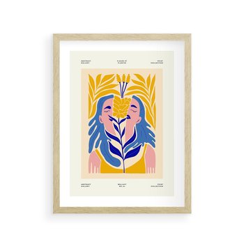 Plakat w ramie 50x70 - Roztopione Granice - nowoczesna sztuka, abstrakcja - rama drewno