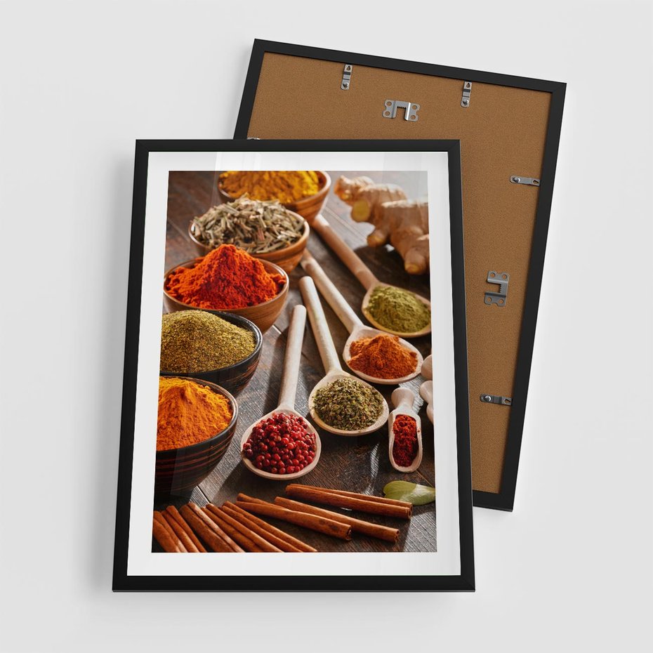 Plakat w ramie 50x70 - Smakowite Aromaty - przyprawy, kuchnia - rama czarna