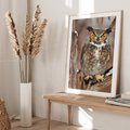 Plakat w ramie 30x40 - Tajemniczy Stróż - sowa, las - rama drewno